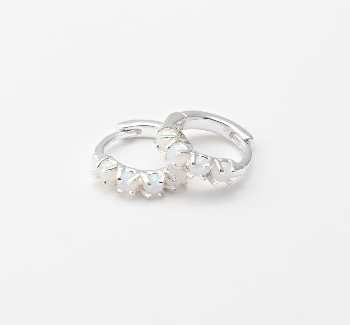 Opal Huggie hoops