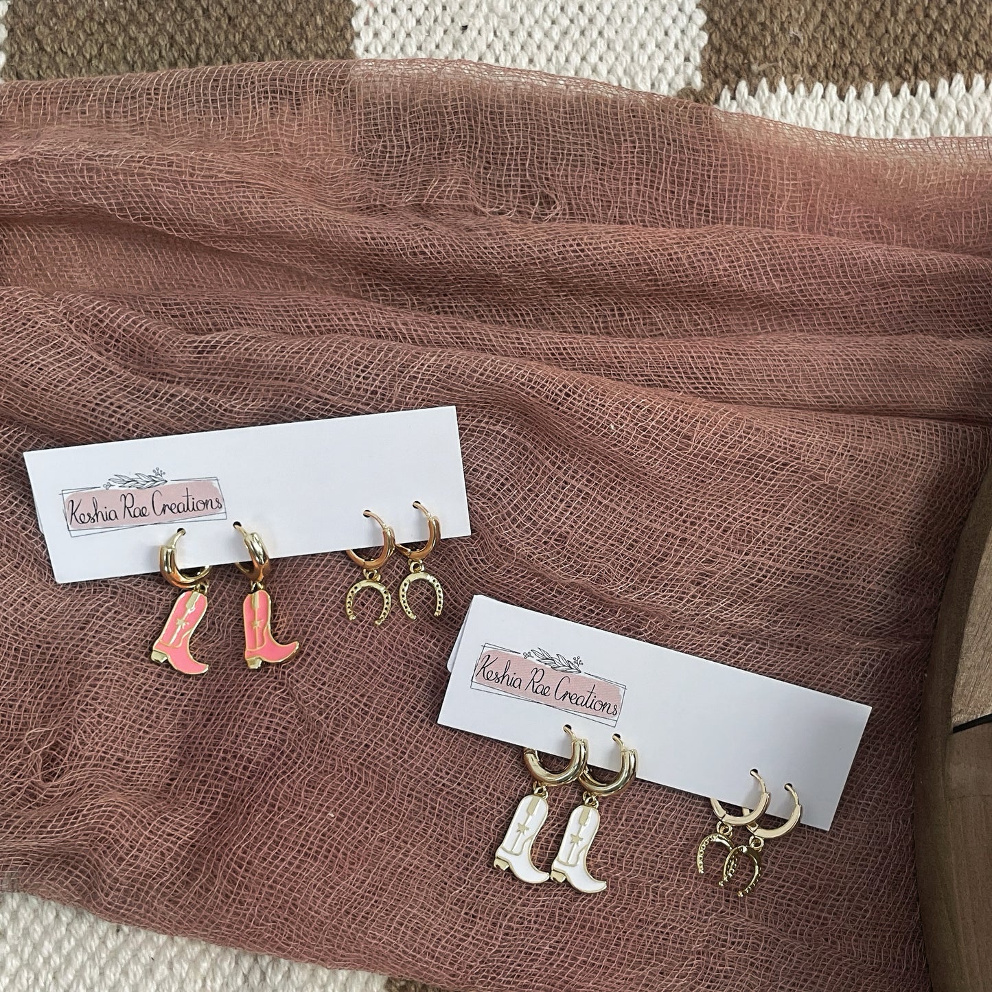 Cowgirl boots Huggie Hoops