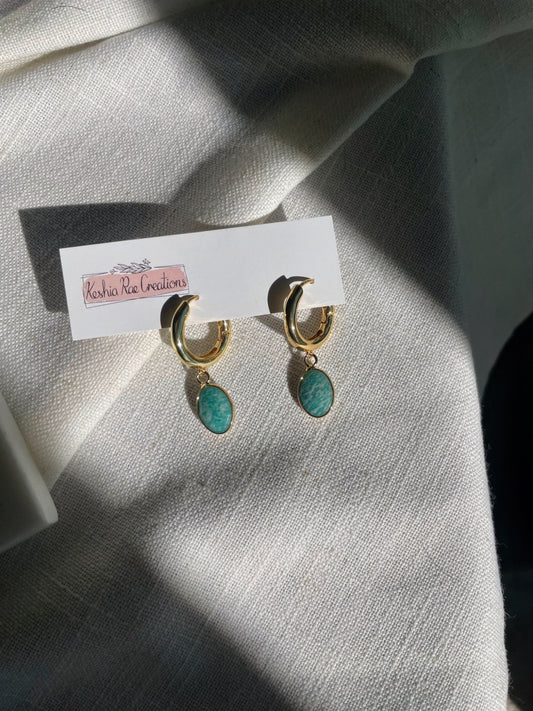 Amazonite Gemstone Hoop
