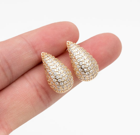 Teardrop rhinestone earrings