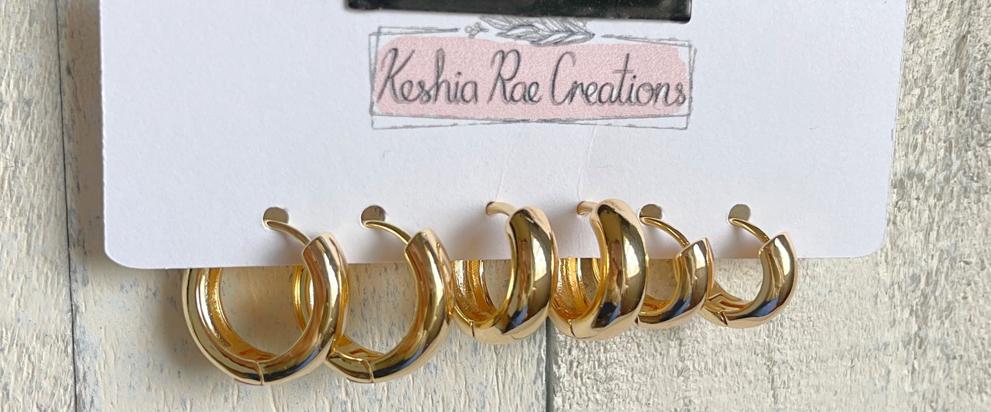 Gold chunky Huggie hoops