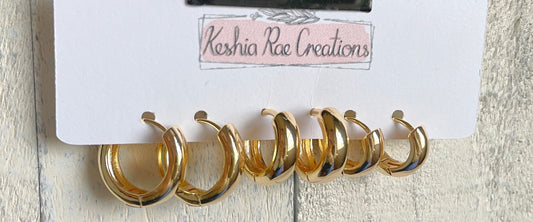 Gold chunky Huggie hoops